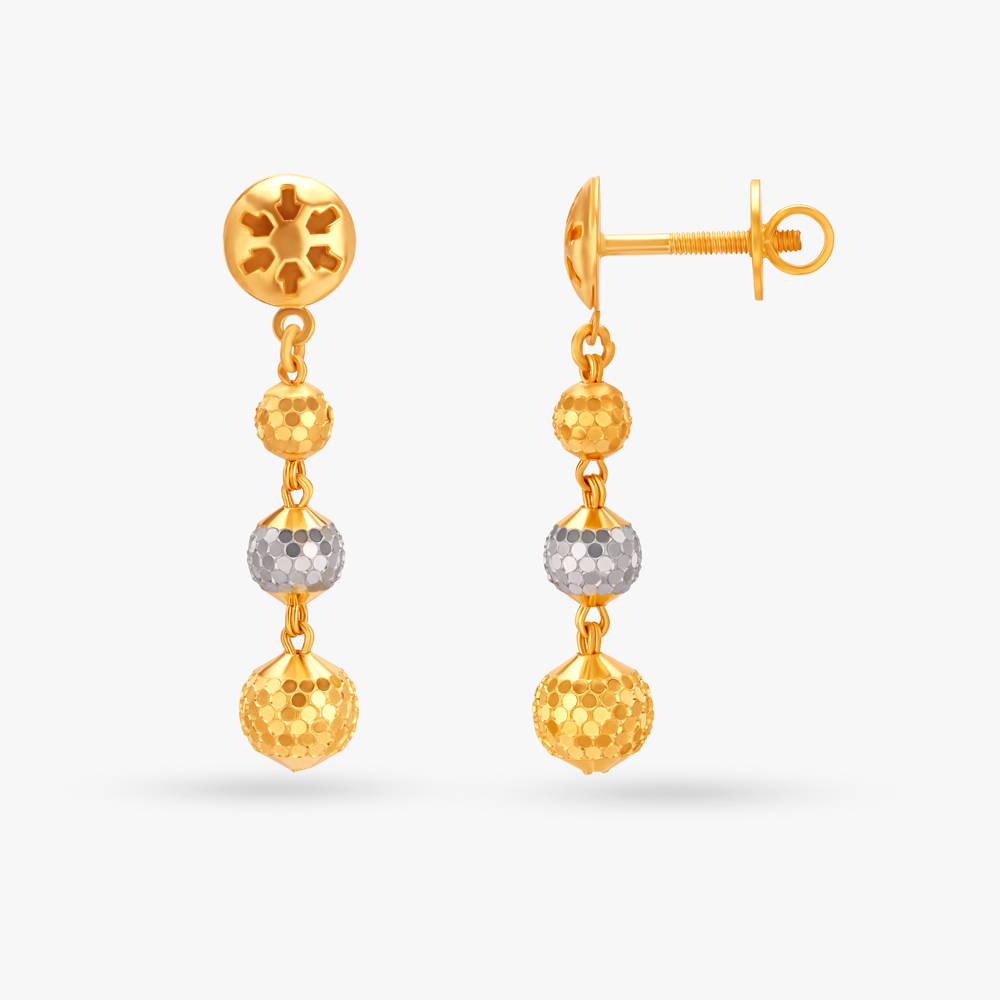 Brilliant Dual Toned Drop Earrings,,hi-res image number null