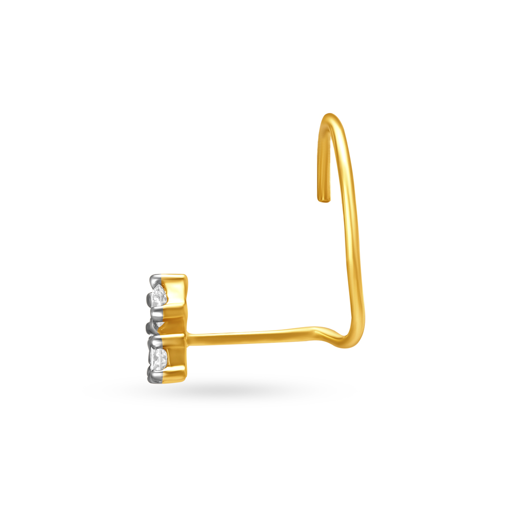 Stunning Three Stone Diamond Nose Pin,,hi-res image number null