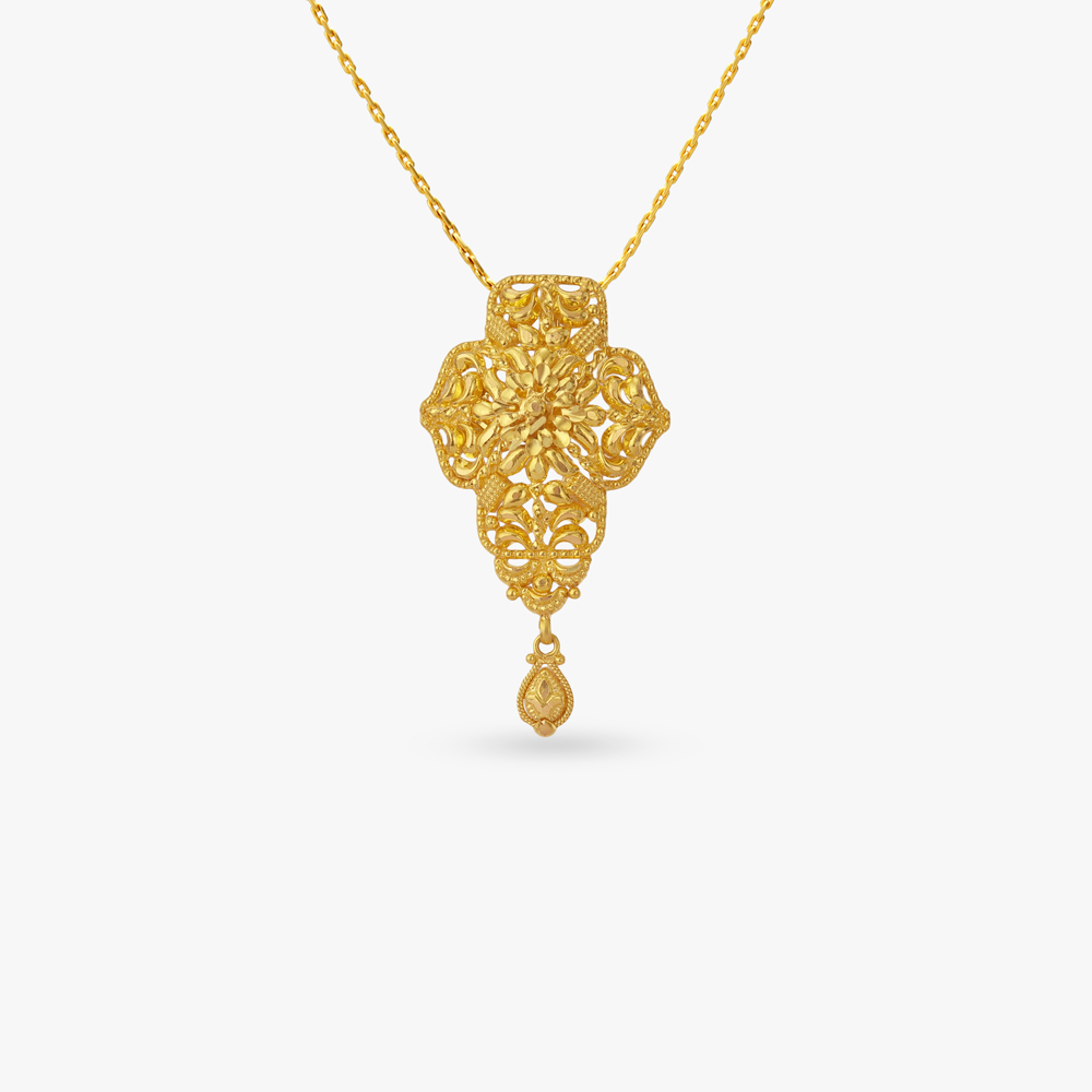 Lattice Blossom Gold Maang Tikka,,hi-res image number null