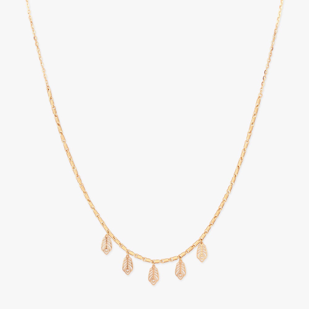 Layered Feather Gold Necklace,,hi-res image number null