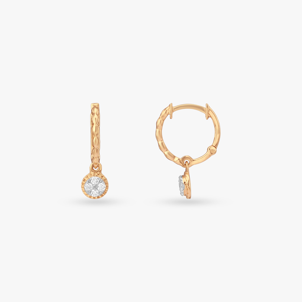 Sparkling Disc Diamond Hoop Earrings,,hi-res image number null