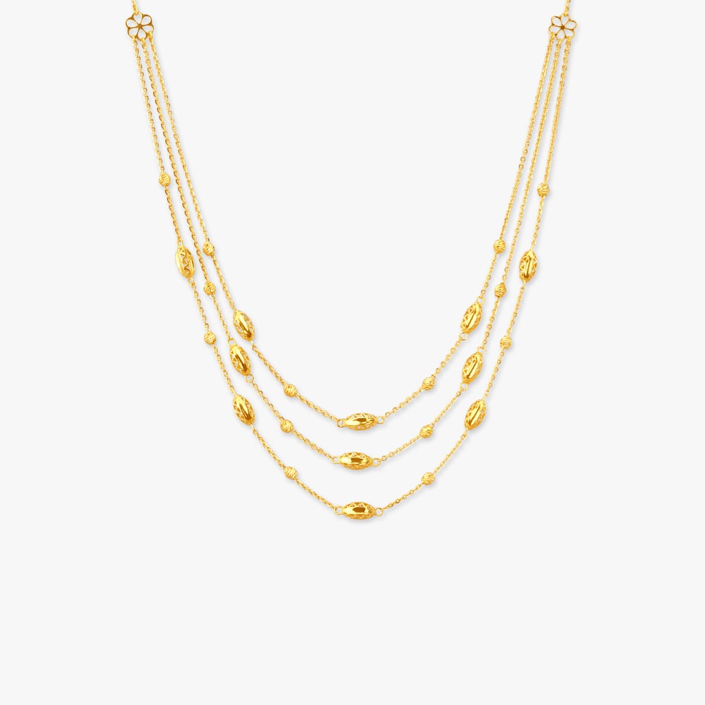 

Cascade Bead Gold Necklace