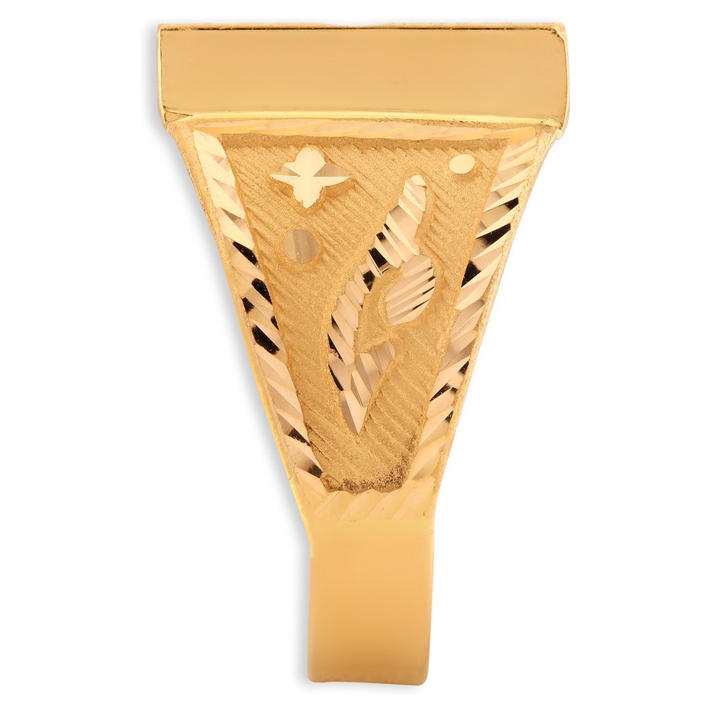 Geometric 22 Karat Yellow Gold Finger Ring,,hi-res image number null
