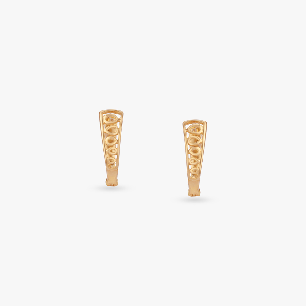 Sculpt Frame Gold Hoop Earrings,,hi-res image number null