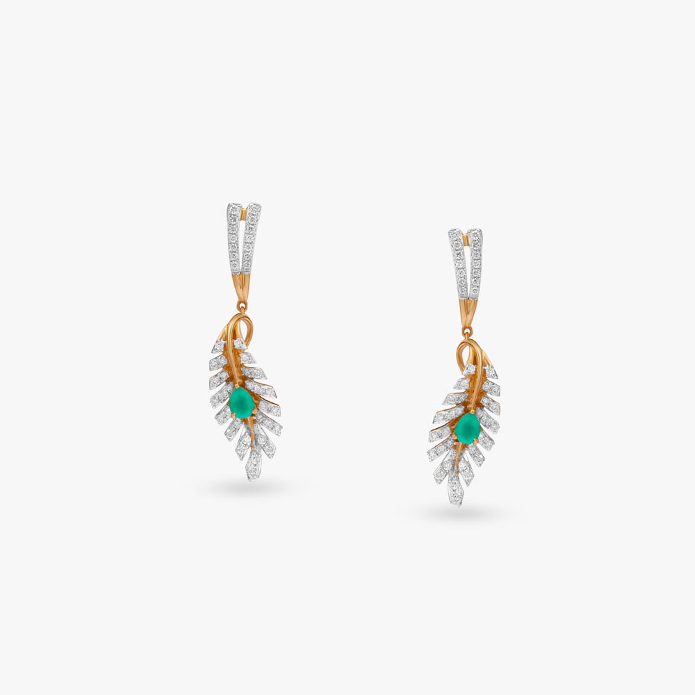 

Leaf Radiance Diamond Drop Earrings
