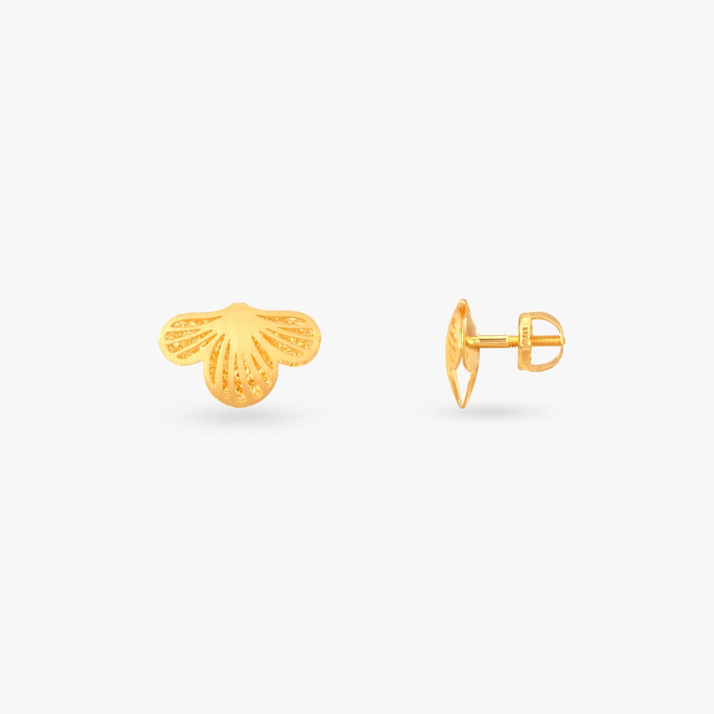 Shell Bloom Gold Pendant with Chain and Earrings Set for Kids,,hi-res image number null