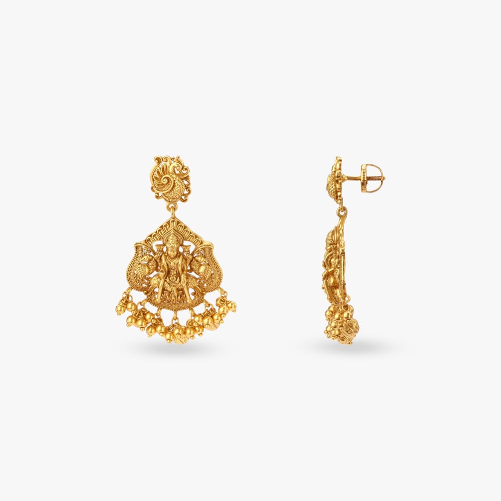 Peacock Nakshi Gold Temple Short Necklace Set,,hi-res image number null