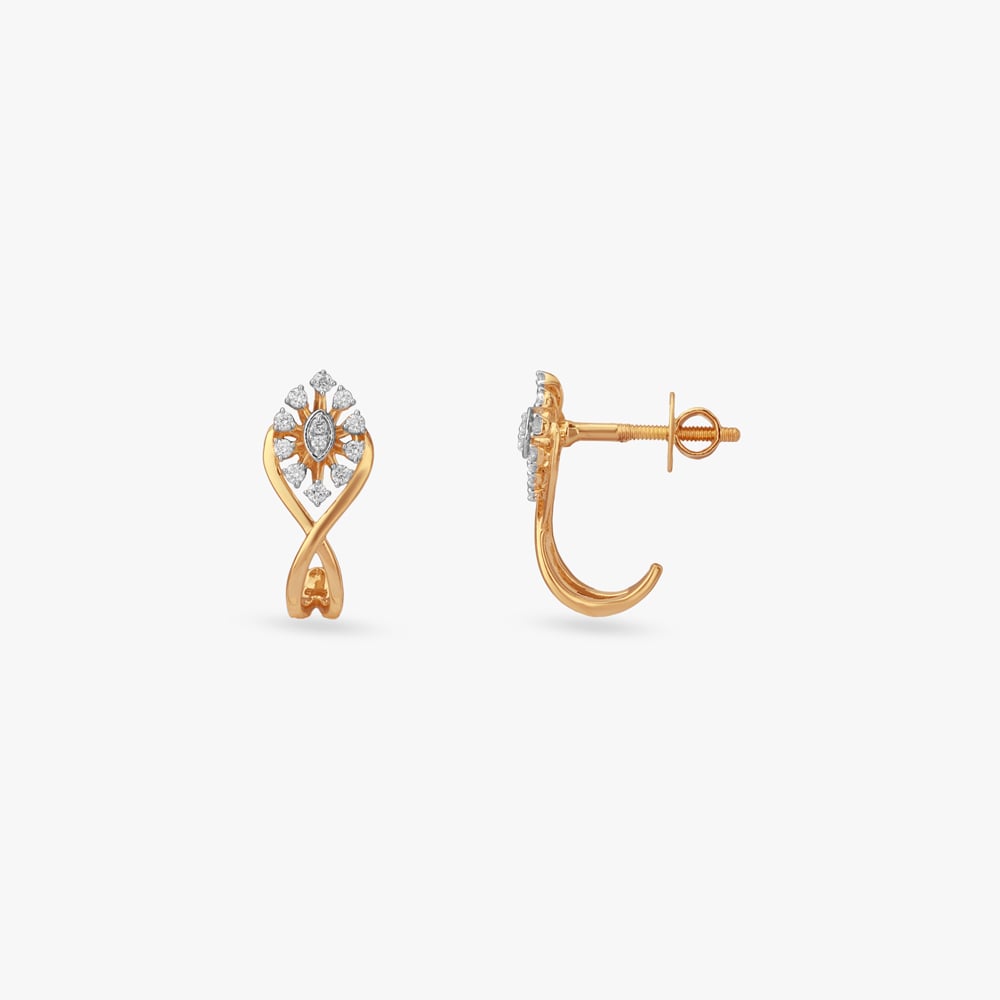 Bloom Curl Diamond Stud Earrings,,hi-res image number null