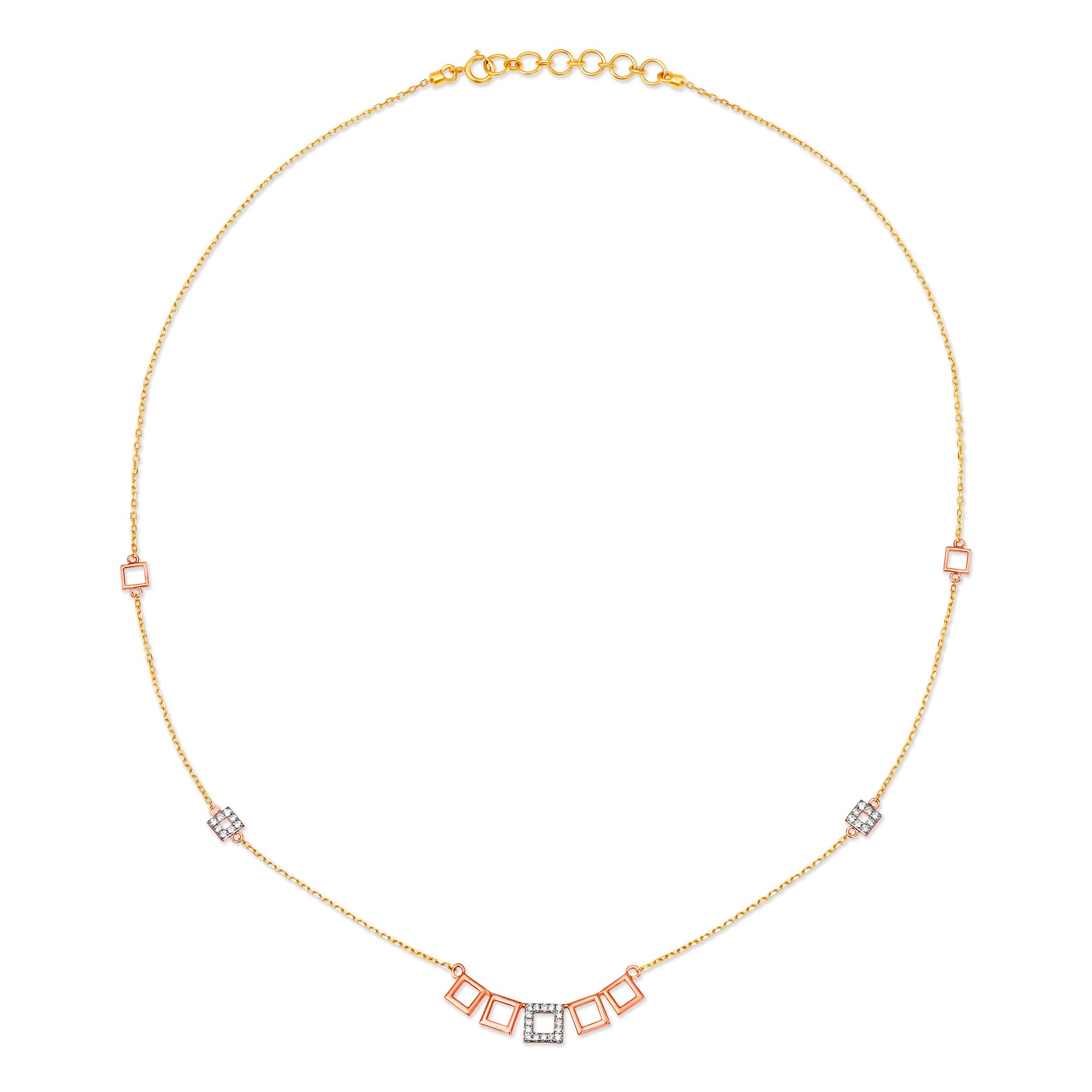 14kt Yellow and Rose Gold Diamond Necklace,,hi-res image number null