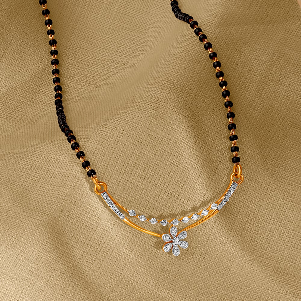 Charming Floral Diamond Mangalsutra