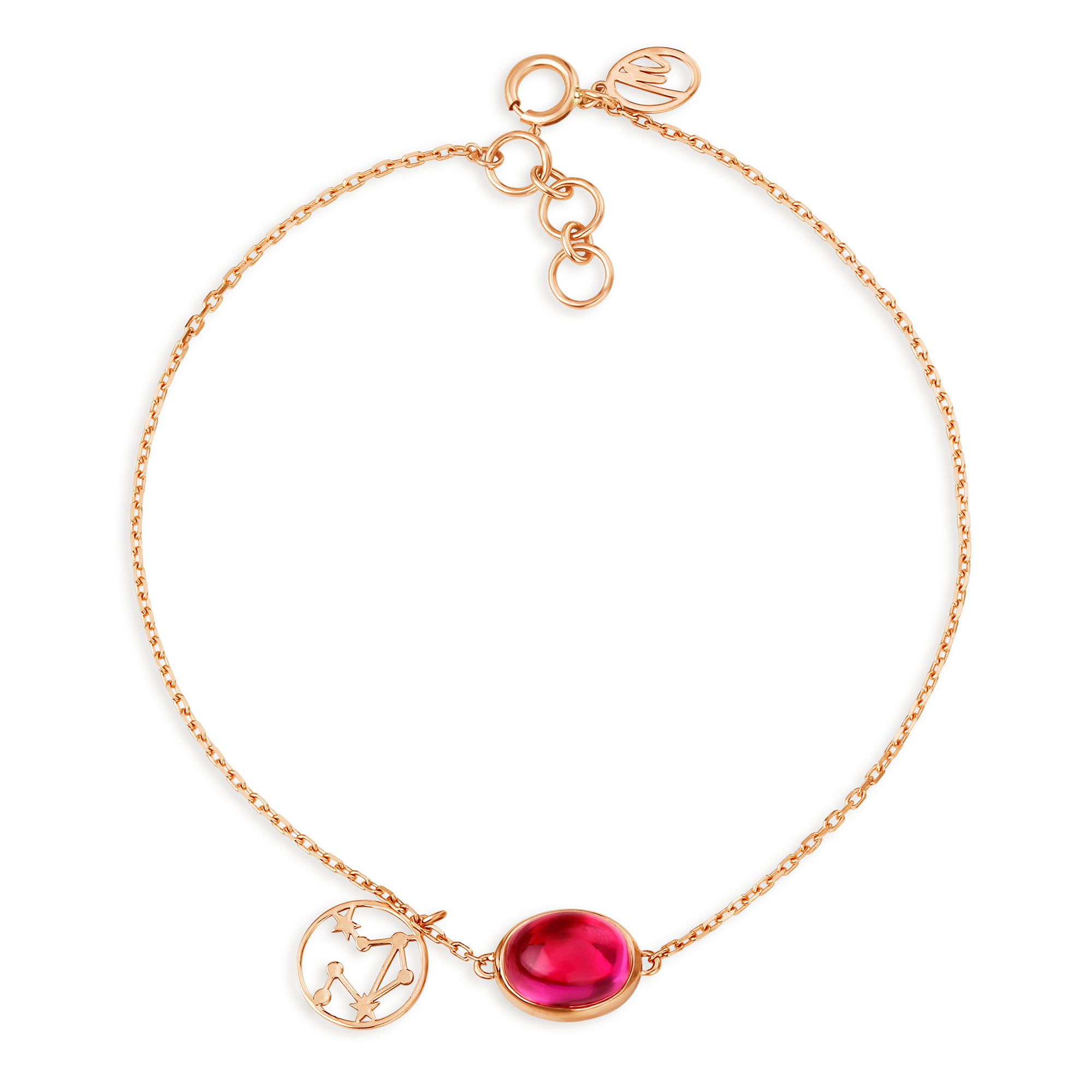 14KT Libra Birthstone Rose Gold Bracelet