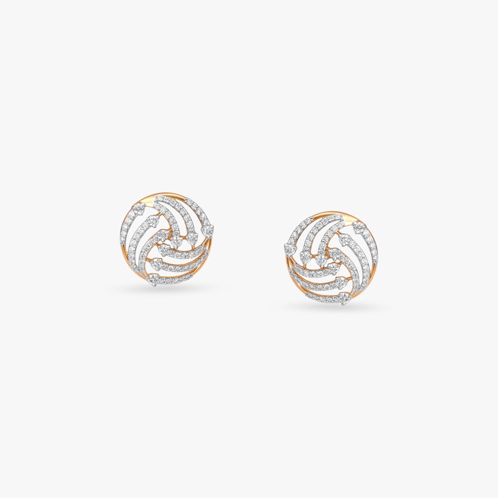 Spiral Symphony Diamond Stud Earrings,,hi-res image number null