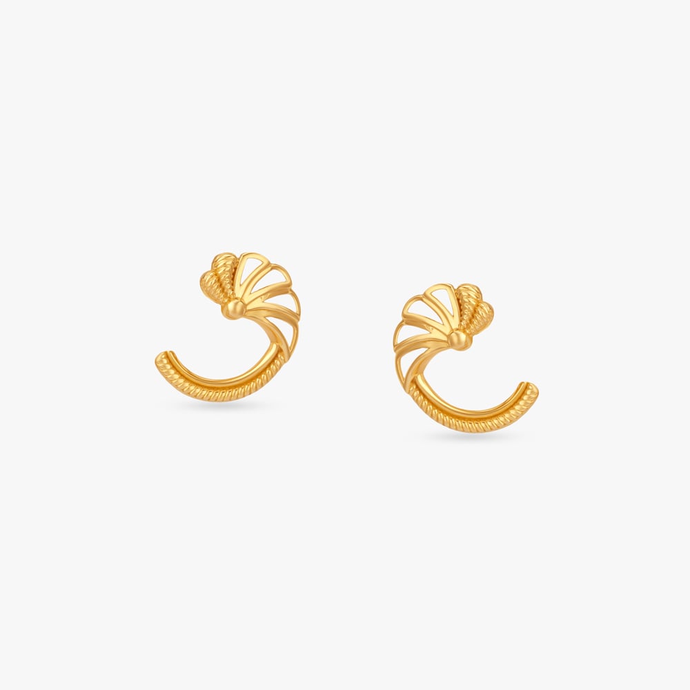 Bloom Arc Gold Stud Earrings,,hi-res image number null