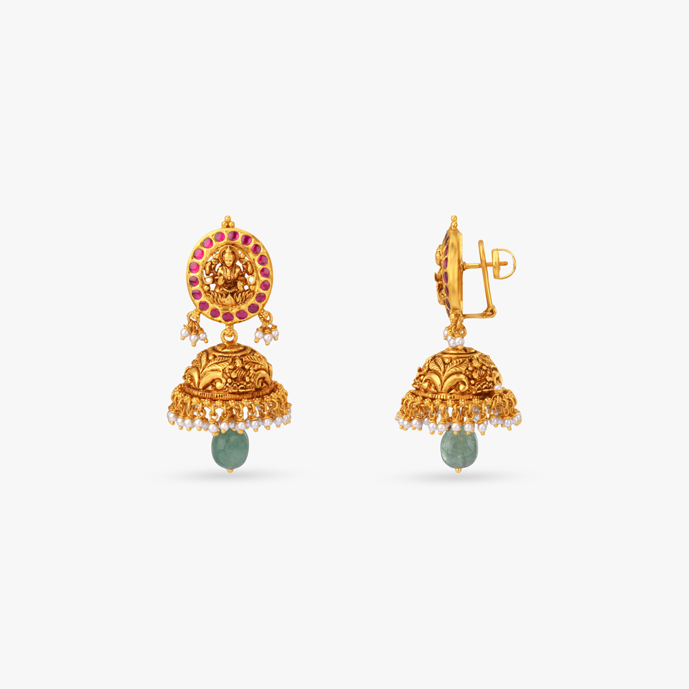 Heritage Crest Gold Jhumka Earrings,,hi-res image number null