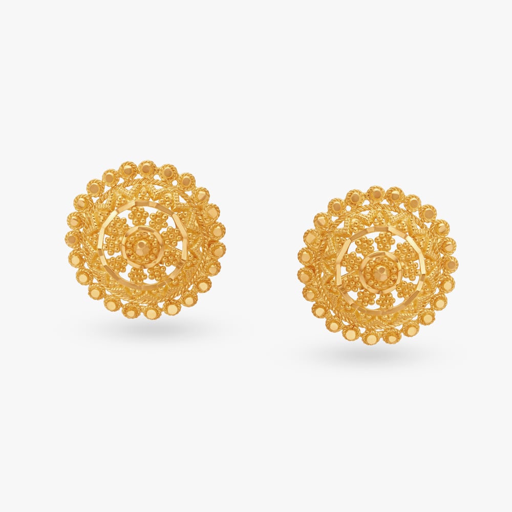 22k Plain Gold Earring JG-2206-06236 – Jewelegance