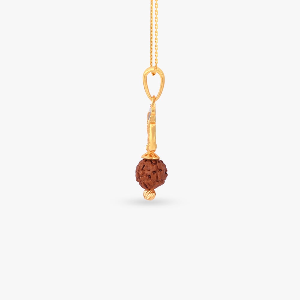Om Rudraksha Gold Pendant,,hi-res image number null