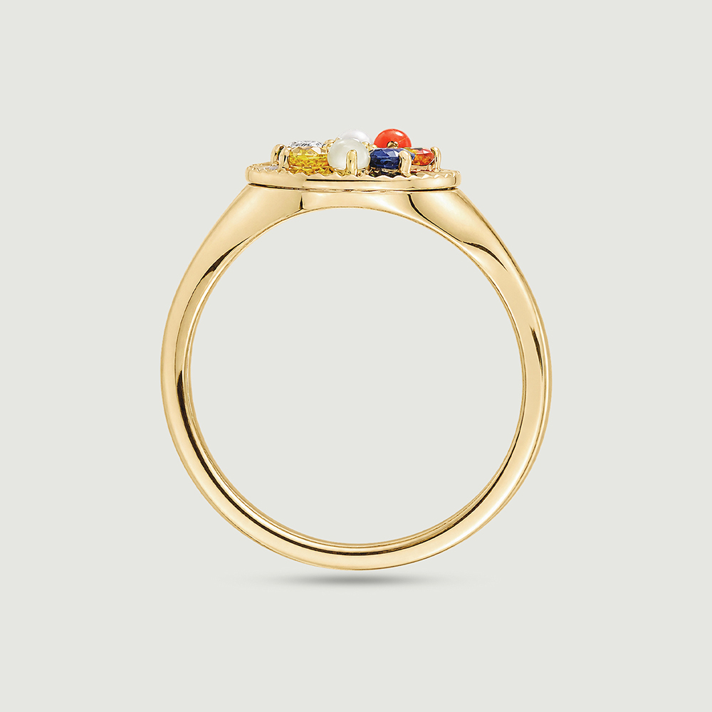 Glowing Navaratna Diamond Ring,,hi-res image number null