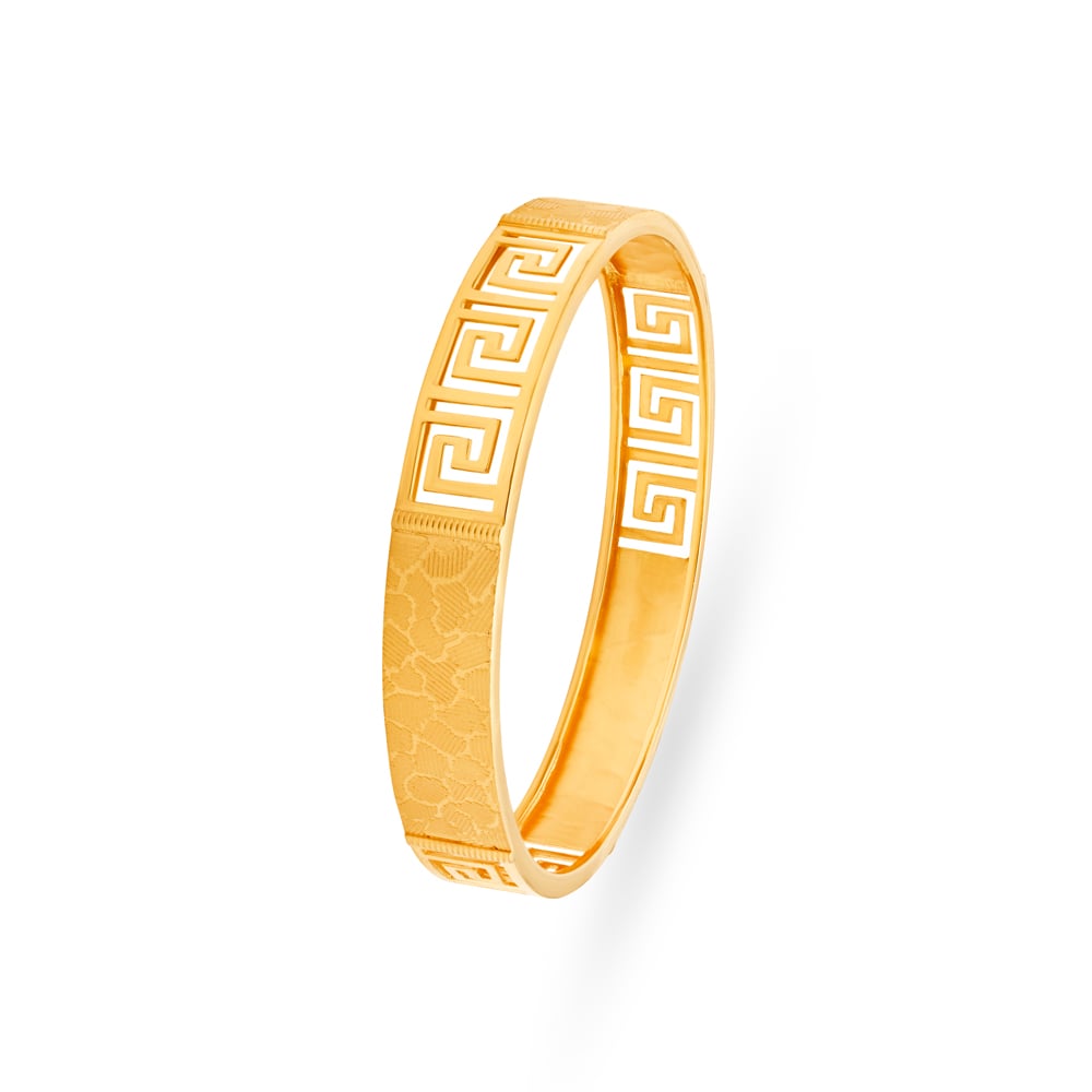 Artistic Yellow Gold Carved Bangles,,hi-res image number null