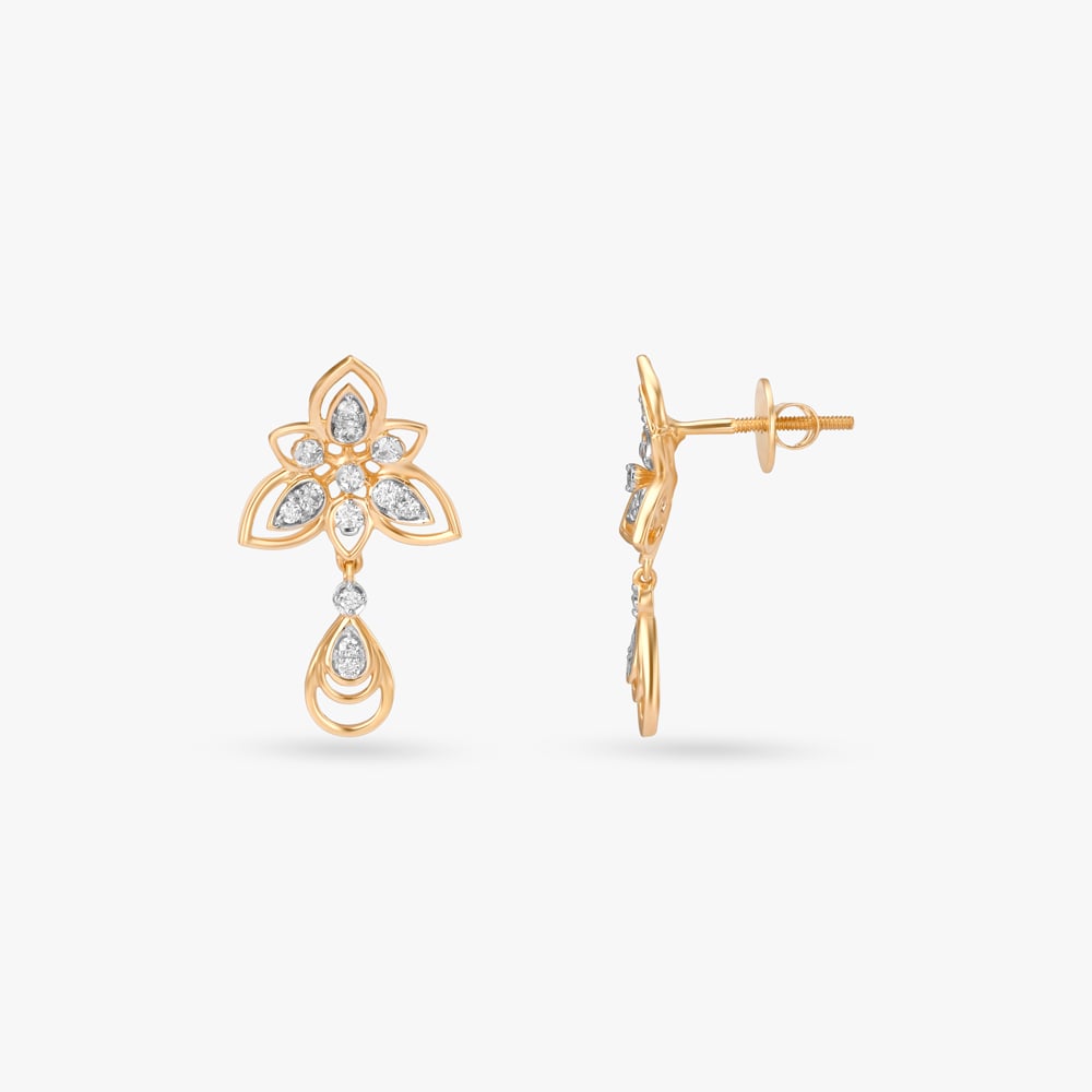 Bloom Cascade Diamond Drop Earrings,,hi-res image number null