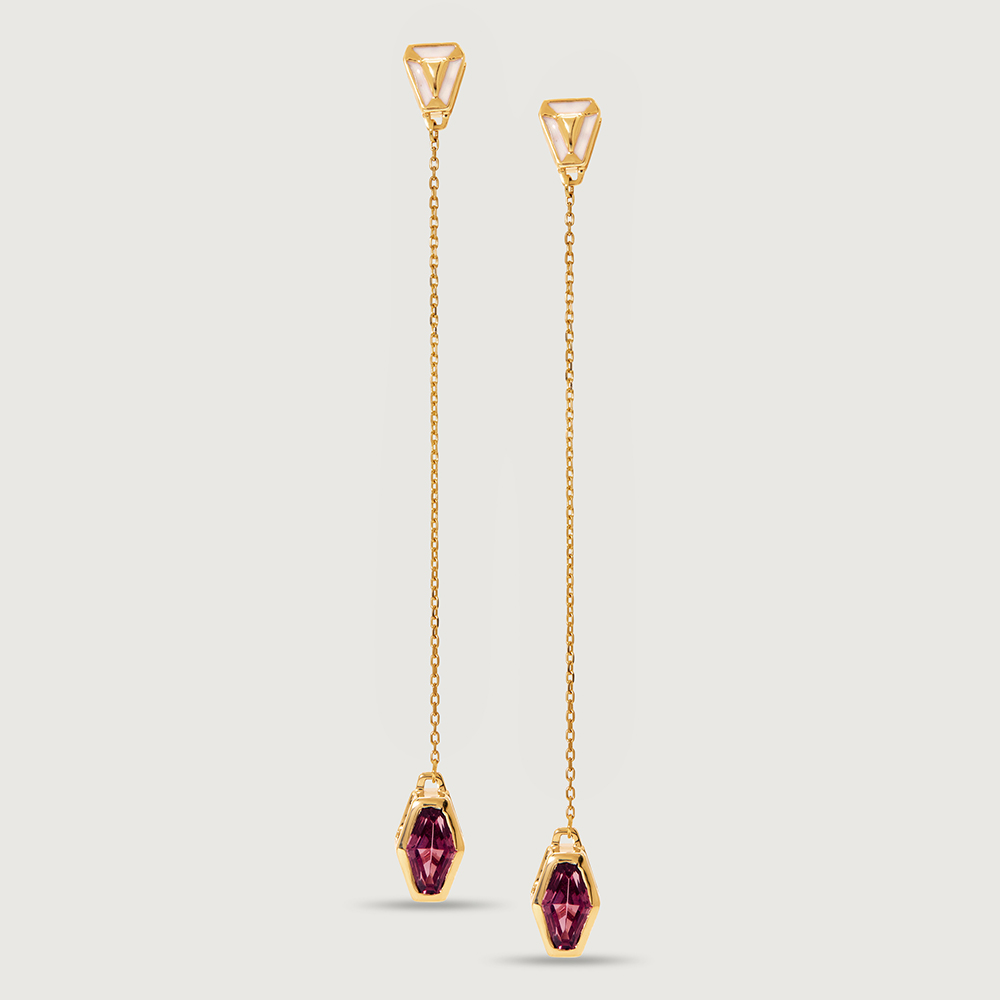 Dazzling Beauty 18KT Pink Sapphire Modular Drop Earrings,,hi-res image number null