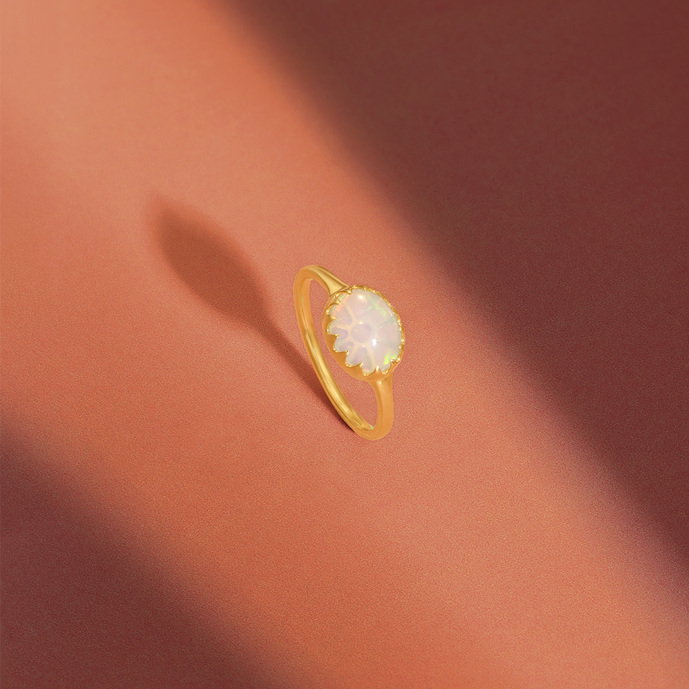 Radiant Solar Opal Gold Ring,,hi-res image number null