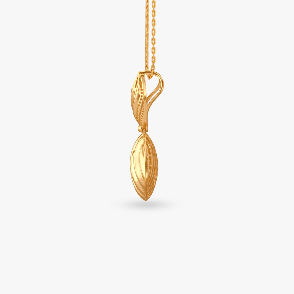 Ripple Form Gold Pendant and Earring Set,,hi-res image number null