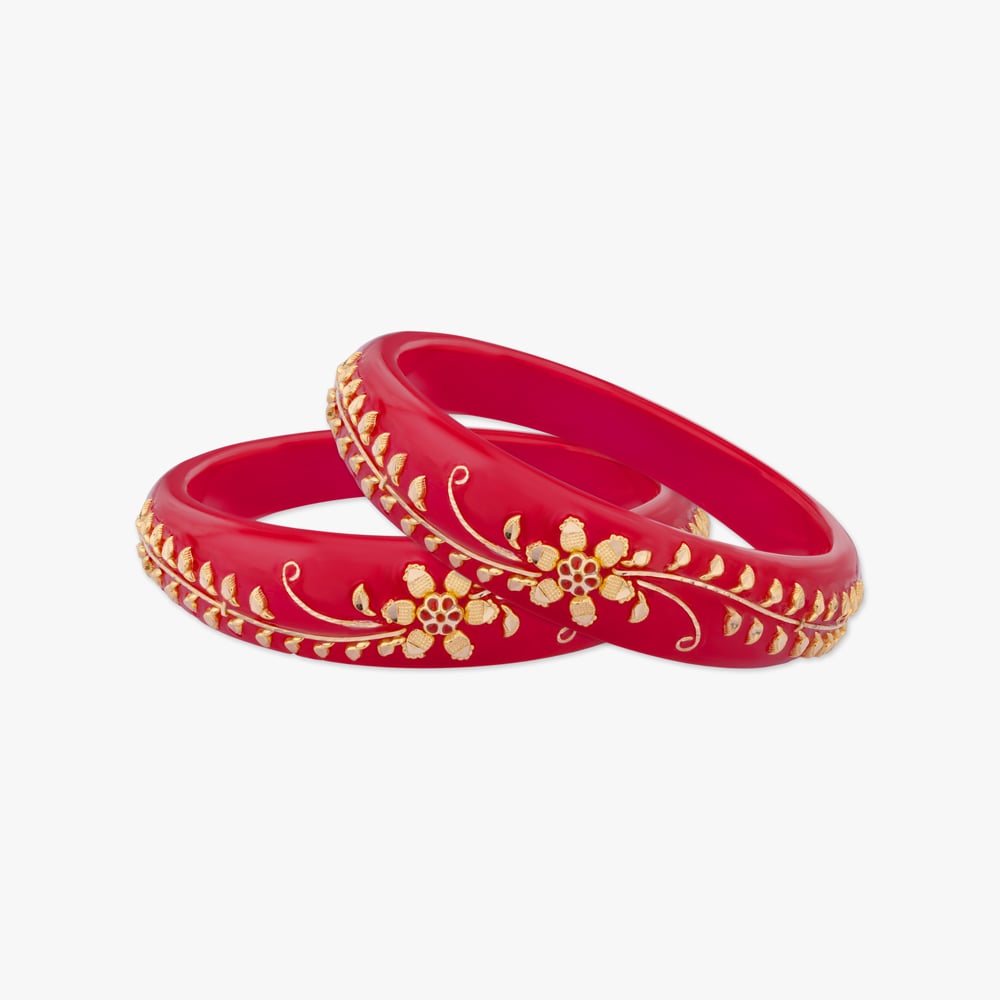 

Heritage Bloom Gold Pola Bangles