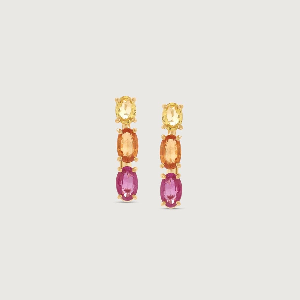 Vivid Edge Sapphire Hoop Earrings,,hi-res image number null