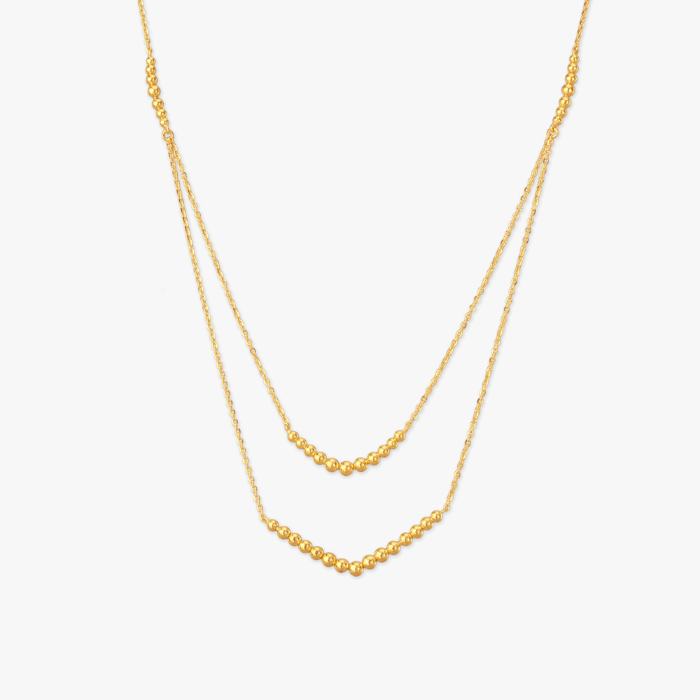Twin Bead Gold Necklace,,hi-res image number null