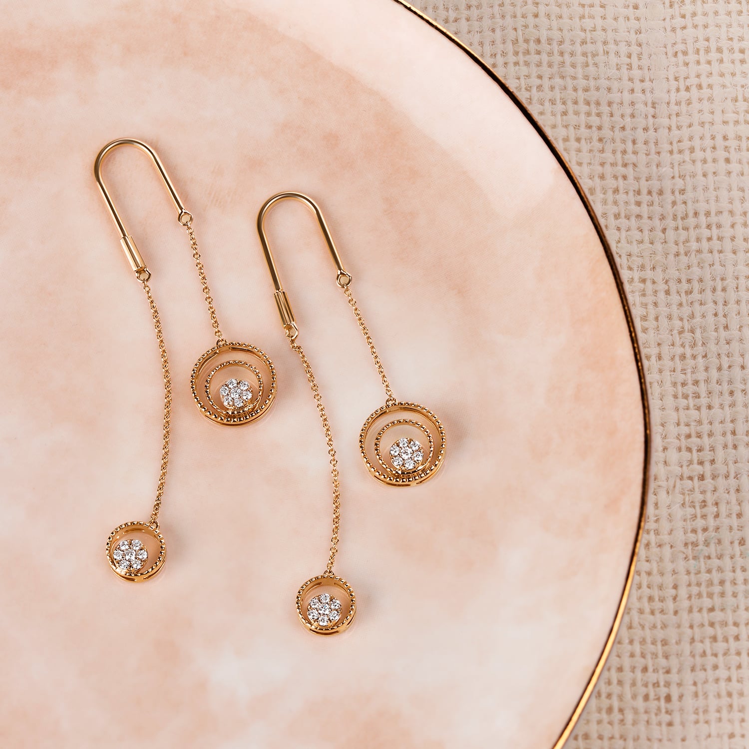 Dazzling Diamond Hoop Earrings in Rose Gold,,hi-res image number null