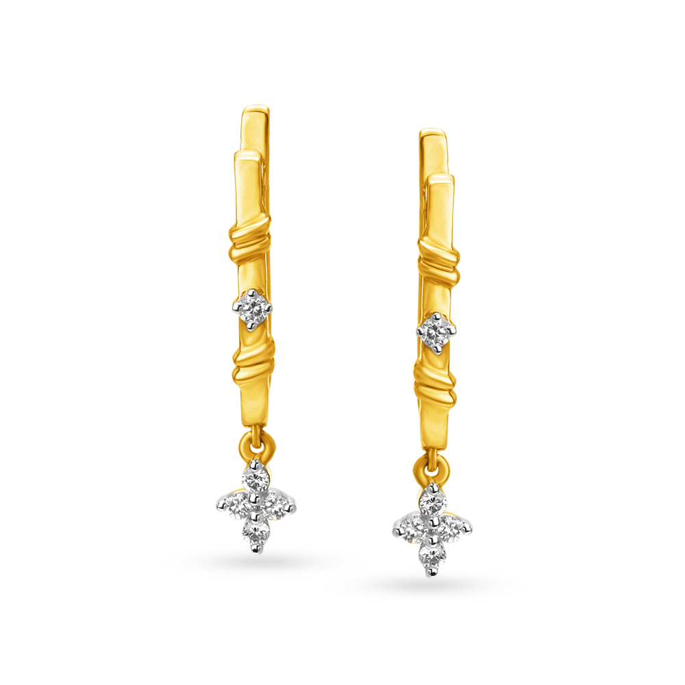 Eclectic Minimal Diamond Hoop Earrings,,hi-res image number null