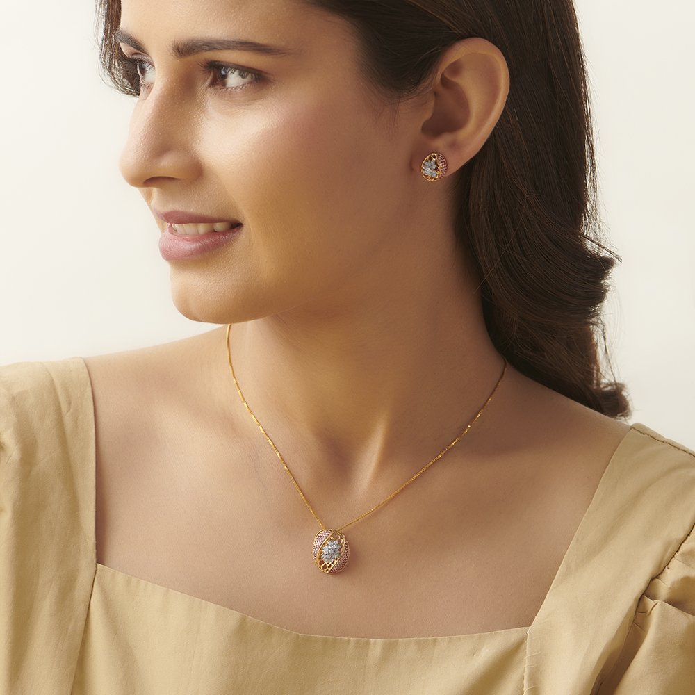 Valeria Floral Pendant Earrings Set,,hi-res image number null
