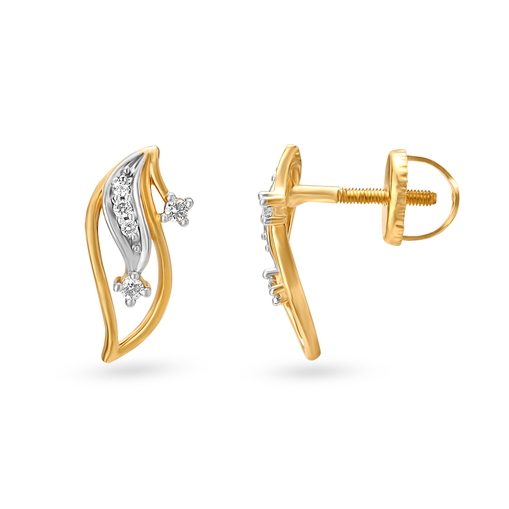 Charming Leaf Pattern Diamond Pendant And Earrings Set,,hi-res image number null