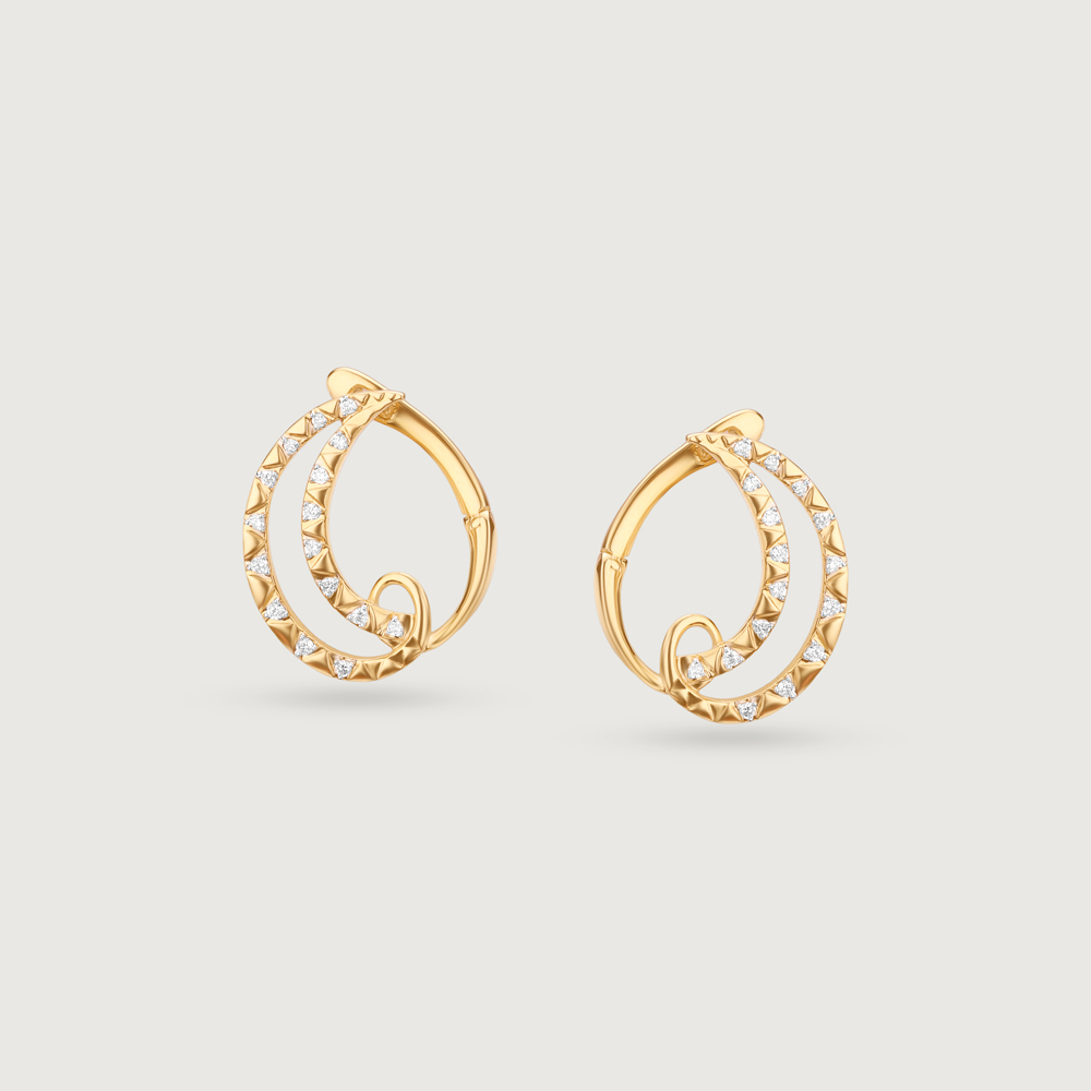Sunflare Orbit Diamond Hoop Earrings,,hi-res image number null