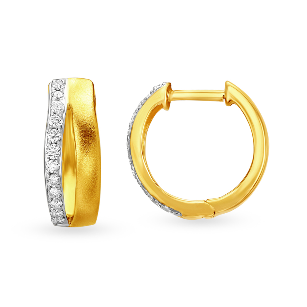 Stunning Contemporary Diamond Hoop Earrings,,hi-res image number null