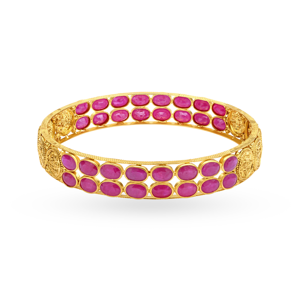 Alluring Ruby Gold Bangle,,hi-res image number null