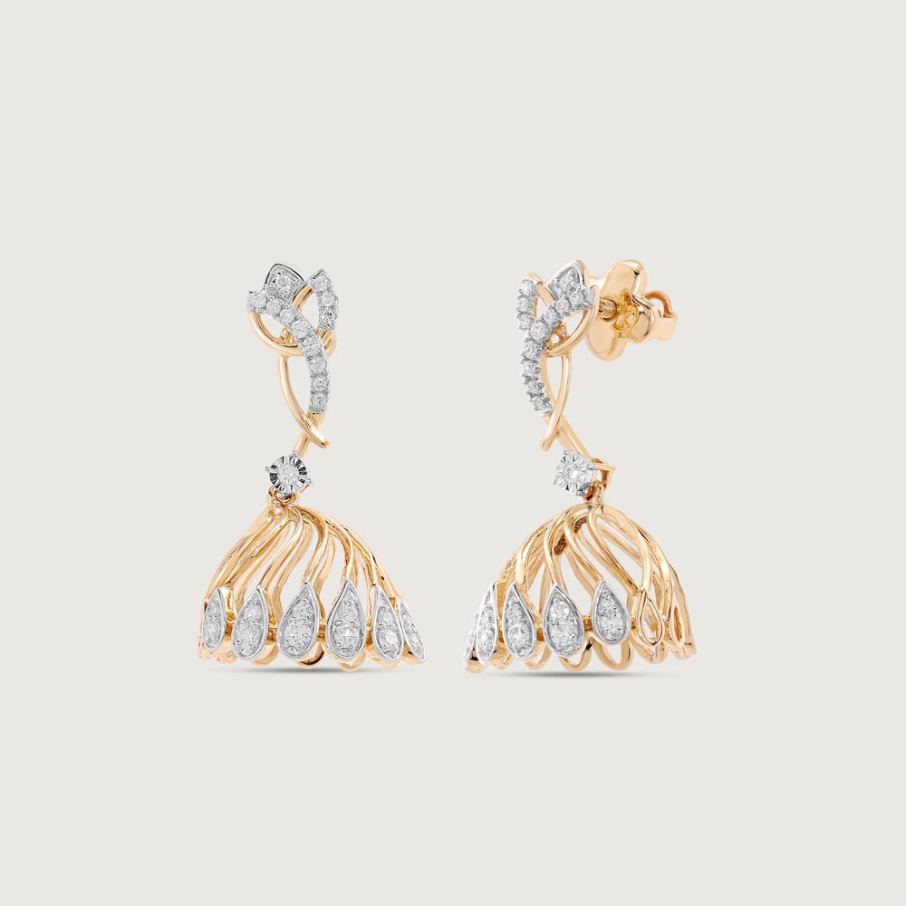 Sparkling Bloom Diamond Jhumka,,hi-res image number null
