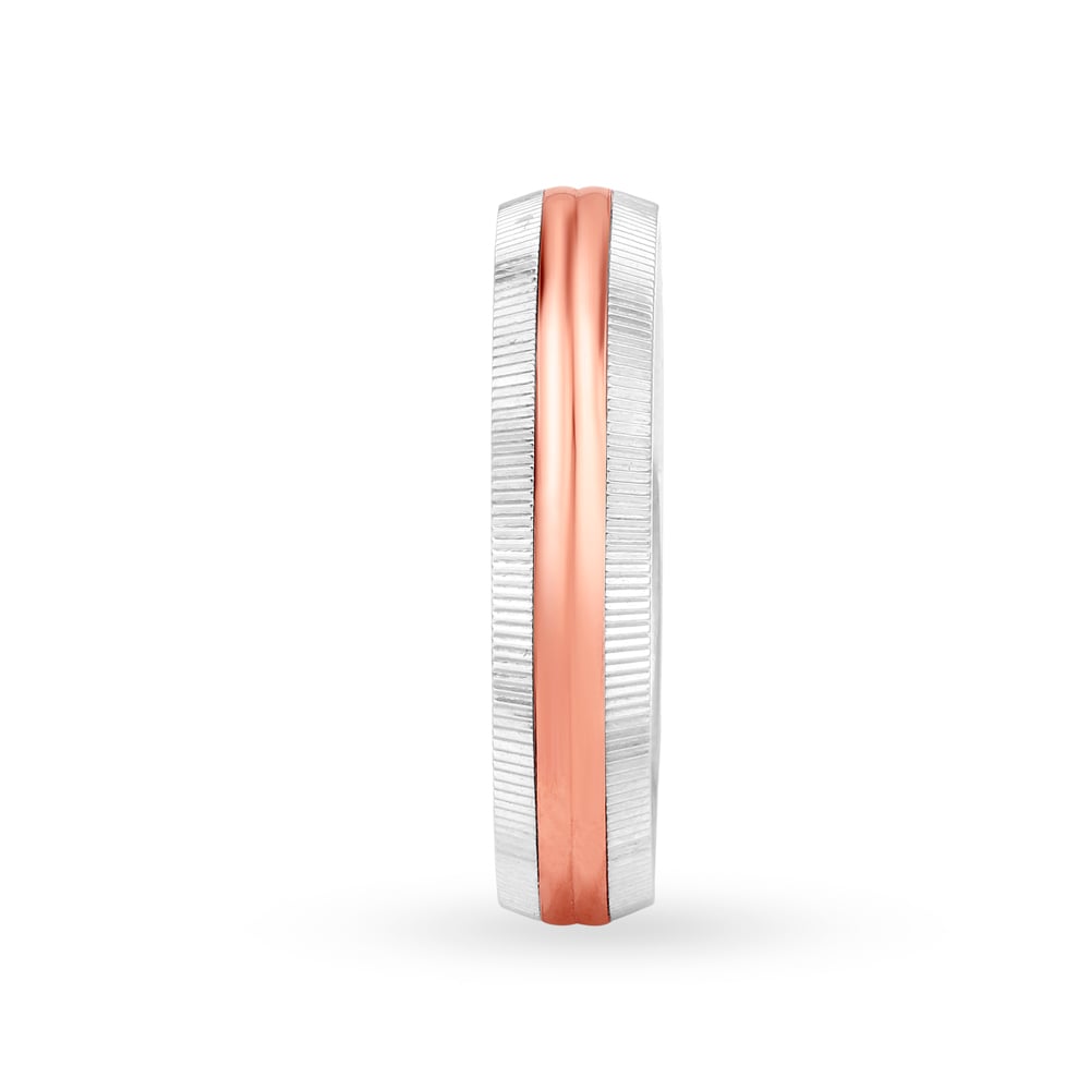 Edgy Platinum and Rose Gold Ring for Men,,hi-res image number null