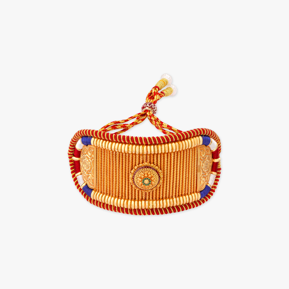 Rajputana Floral Gold Choker Necklace,,hi-res image number null
