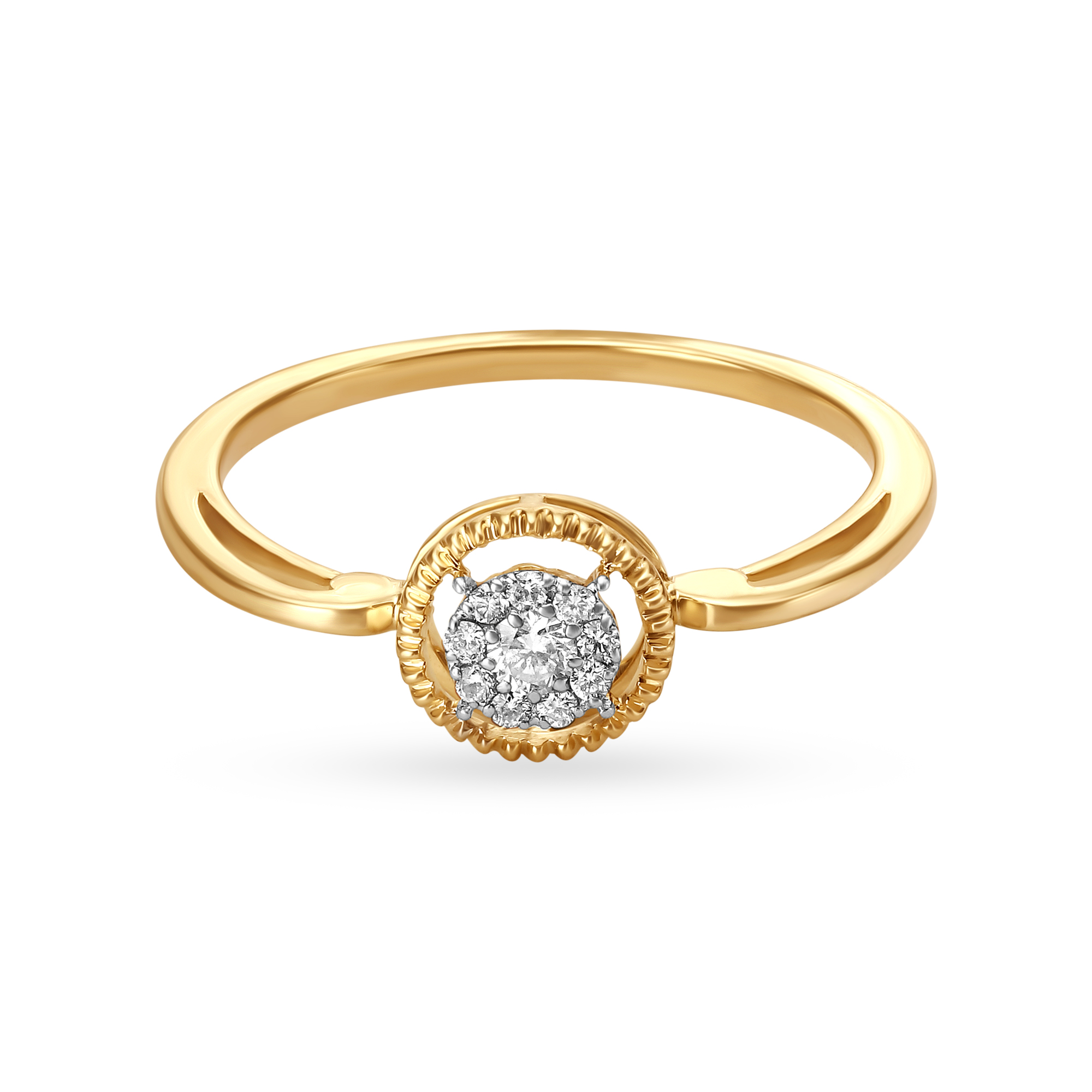 14KT Yellow Gold Diamond Finger Ring,,hi-res image number null