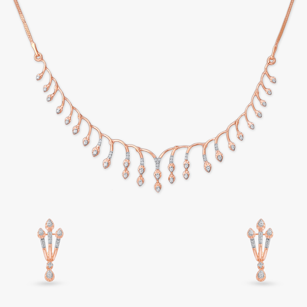 Blush Bloom Diamond Necklace Set,,hi-res image number null