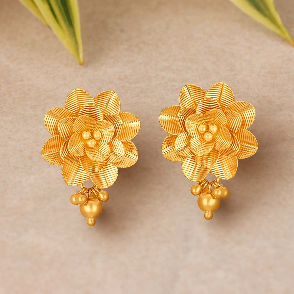 Buy Floral Earrings in Rose Gold Online | ORRA