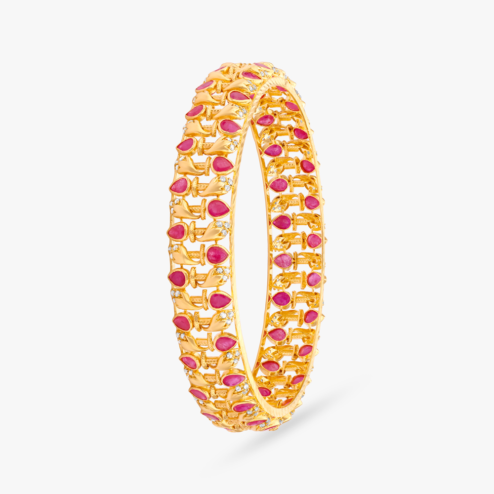 Petal Relay Gold Bangles,,hi-res image number null