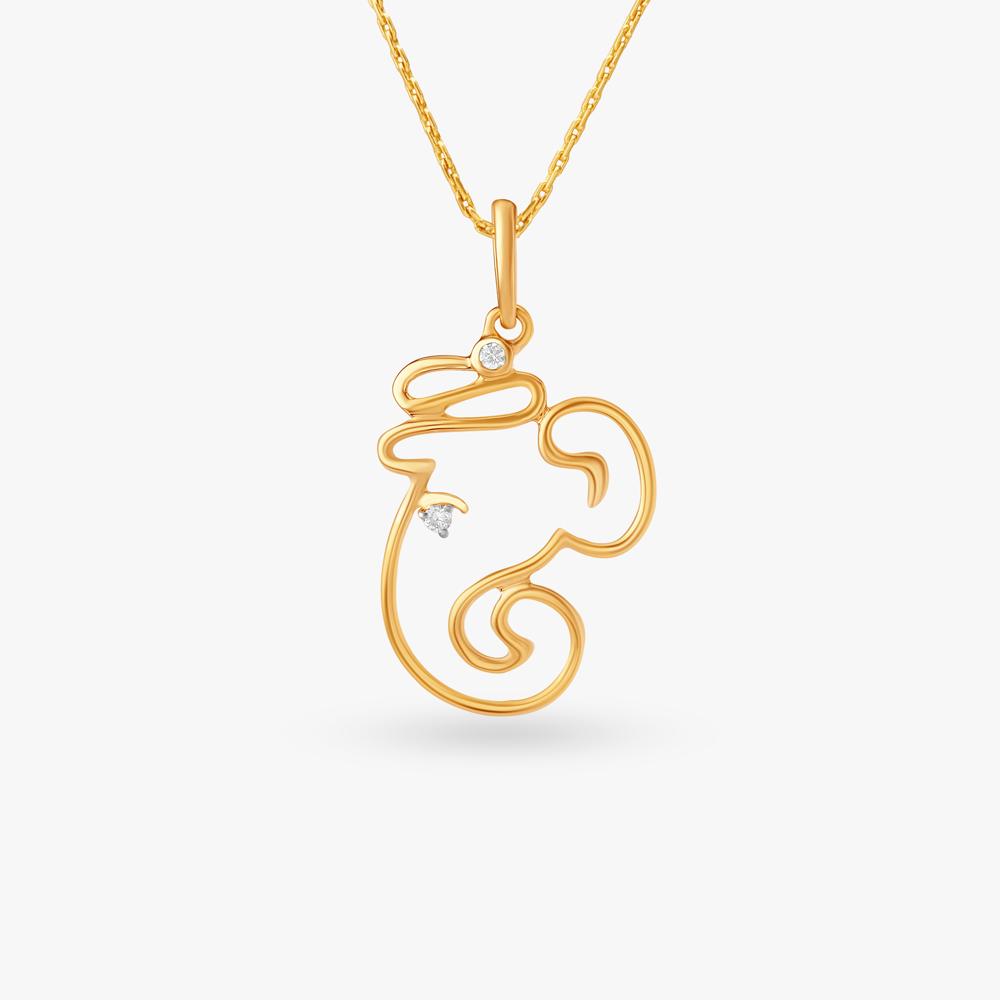 Ganesha Diamond Pendant,,hi-res image number null