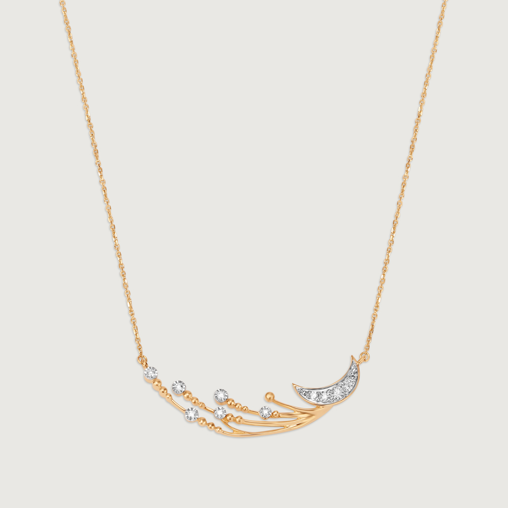 Crescent Comet's Glimmer 14KT Diamond Necklace,,hi-res image number null