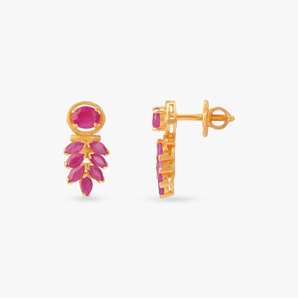 Radiant Cascade Ruby Stud Earrings,,hi-res image number null