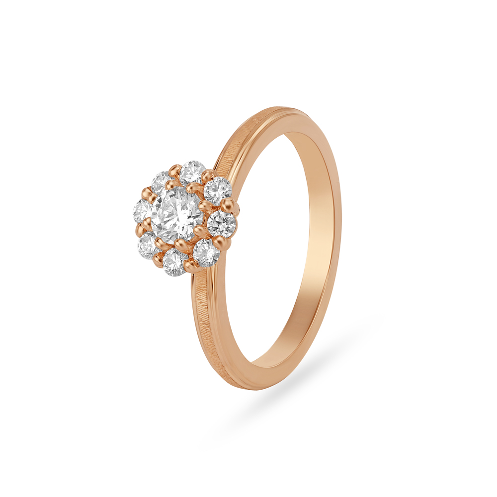 Splendid Swirling Rose Gold and Diamond Ring