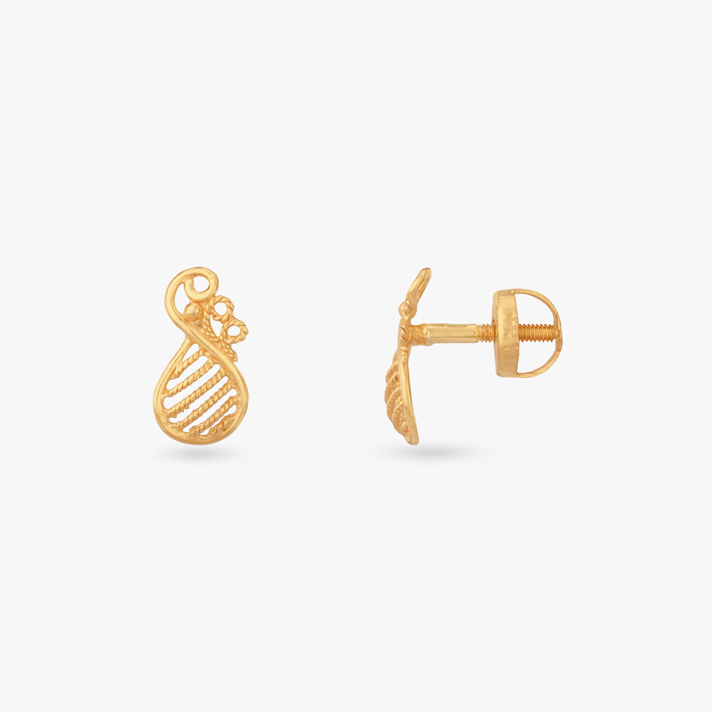 Happy Trail Gold Stud Earrings for Kids,,hi-res image number null