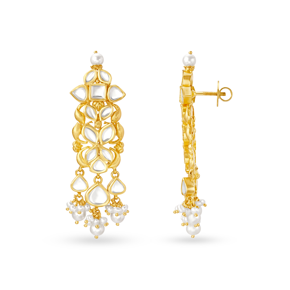 Chandelier Style Gold Necklace Set with Maang Tikka,,hi-res image number null