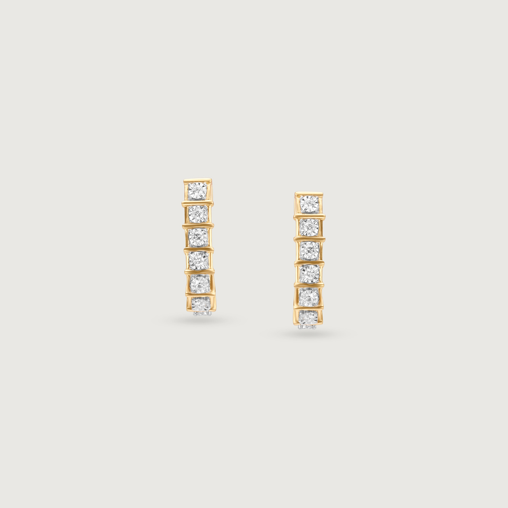 Linear Glow Diamond Hoop Earrings,,hi-res image number null